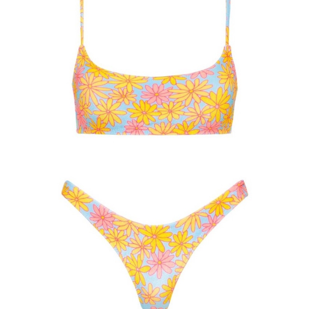 Mica Sky Floral Triangl Bikini Set